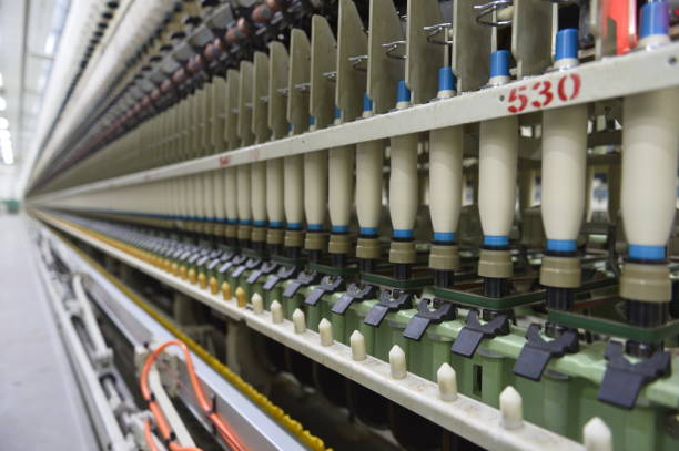 istock Cotton textile factory equipment is in operation 2181671137