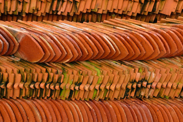 roof tiles and old roof
