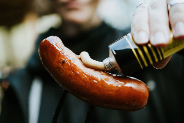 istock Mustard on the grill sausage 2181674965