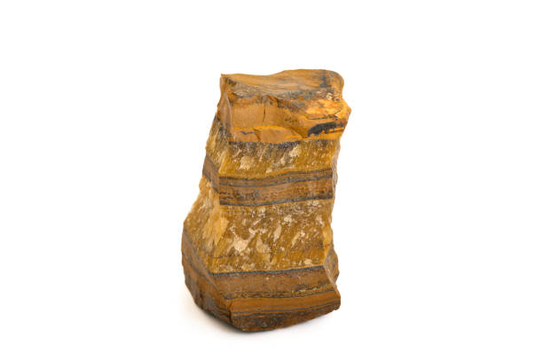 One natural brown tiger eye stone, striped gem