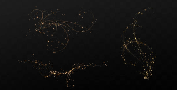 istock Gold curved light line, rope, tape. Smooth festive gold line  with light effects. Light golden Twirl. Curve light effect of golden line. Luminous 2181679339