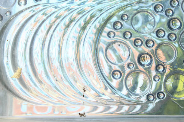 Wavy pattern glass texture. glass for light ventilation on the wall