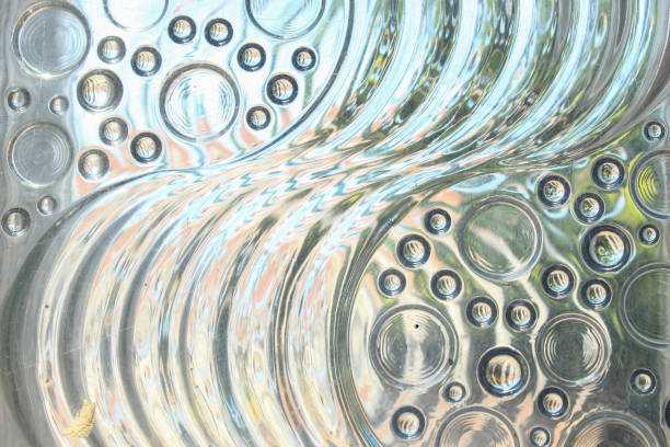 Wavy pattern glass texture. glass for light ventilation on the wall
