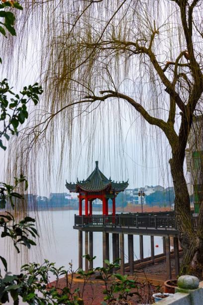 istock Serene Pavilion by Du Fu River in Changsha 2181691268