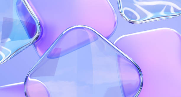 istock Glass shapes with colorful reflections composition. 2181696389