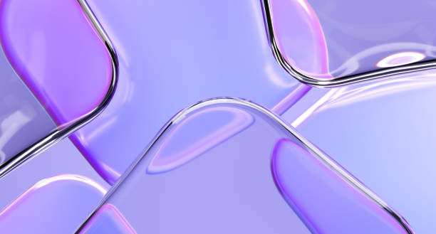 istock Glass shapes with colorful reflections composition. 2181696390