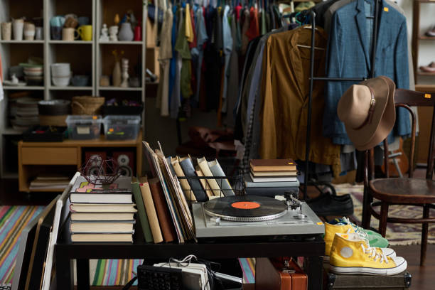 istock Books, record player and sneakers 2181696424
