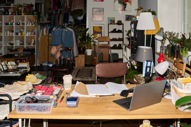 istock Workplace of thrift shop assistant 2181696455