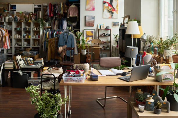 istock Interior of spacious modern thrift shop 2181696480
