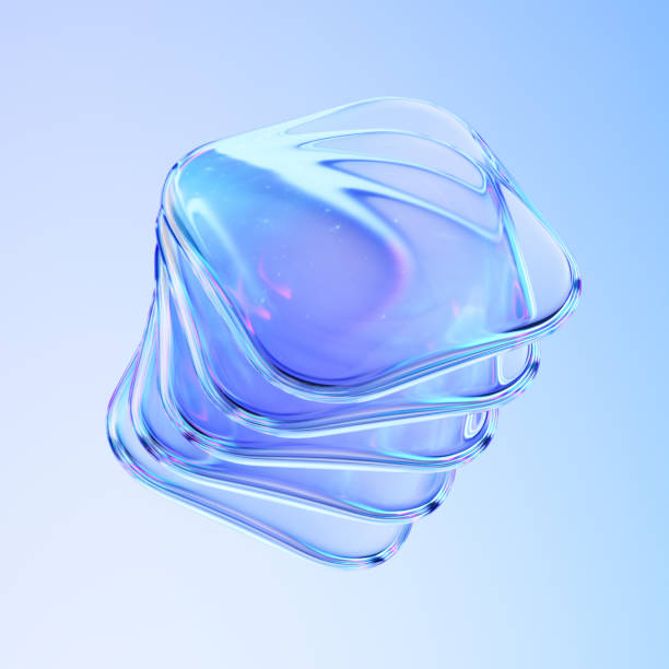istock Glass shapes with colorful reflections. 2181696514