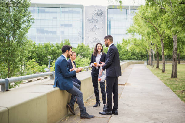 istock Meeting in the Modern Park 2181698172