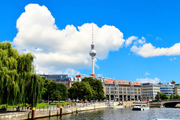 This Photo shows The SRH Berlin School of Popular Arts is a state-approved, private university of applied sciences in Berlin's Schöneberg district. TV tower.