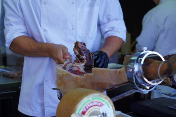 istock professional ham knife cutter during a gastronomic event in spain 2181708887