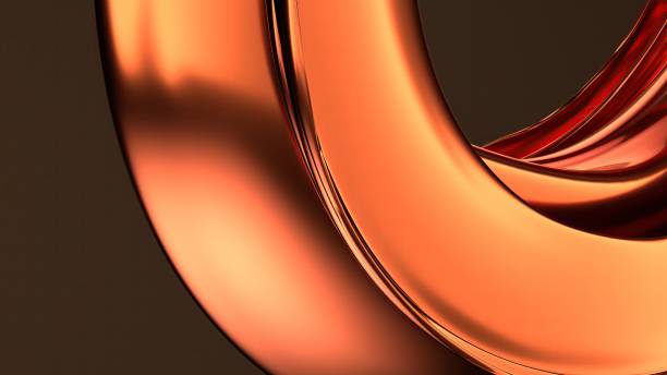 istock Metal Wave-like Plate Rainbow Reflection Delicate Bezier Curve Elegant Modern 3D Rendering Abstract Background 2181716692
