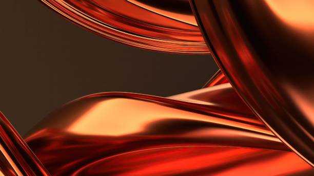 istock Metal Wave-like Plate Rainbow Reflection Pop Culture Luxury Elegant Modern 3D Rendering Abstract Background 2181720060