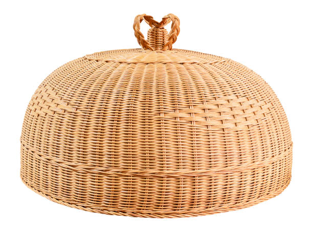 istock Brown wicker food cover isolated on white background with clipping path 2181721777
