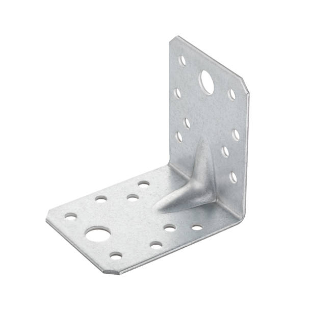 istock Galvanized metal mounting corner with perforation, isolated on white background 2181725742