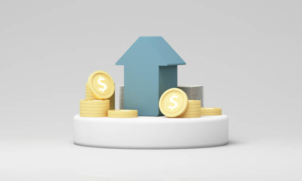 istock 3D rendering with gold and yellow tones, symbolizing wealth and growth. Features stacked coins and upward arrows, representing financial development. Perfect for concepts of investment and success. 2181728867