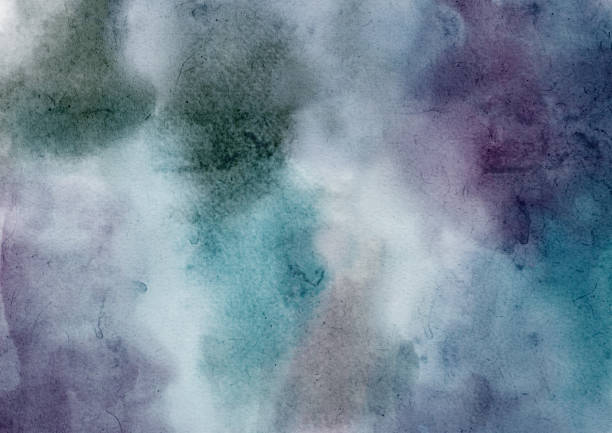 istock Soft purple watercolor background. Watercolor paper textured canvas element for text design, greeting card, template. Purple color hand painted illustration 2181732168
