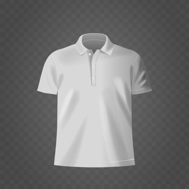 istock Elegant White Polo Shirt Mockup On Transparent Background. Realistic 3d Vector Illustration For Branding 2181742254