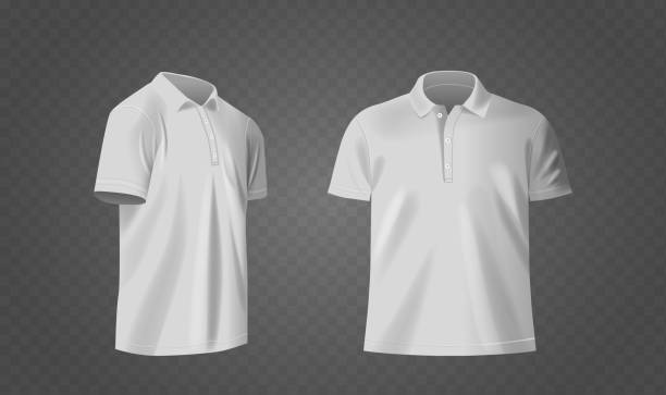 istock Realistic Mockup Of Two Plain White Polo Shirts Displayed On Transparent Background Showcasing Their Design 2181742258