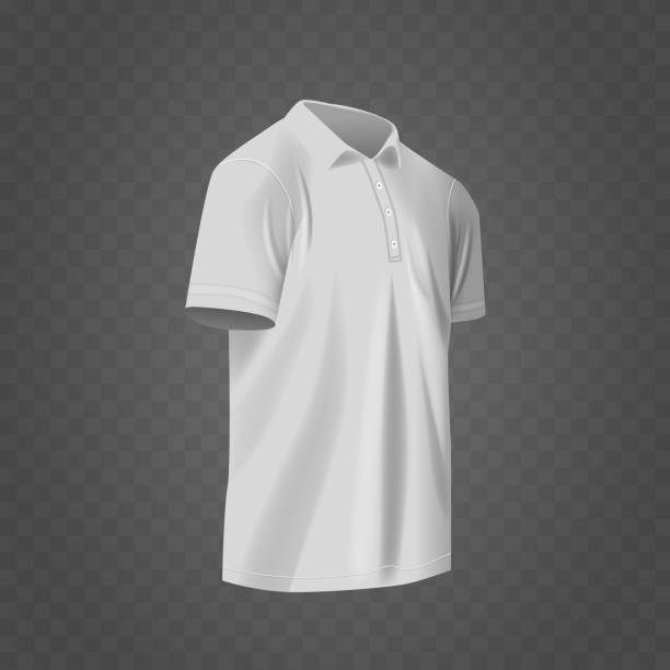istock Realistic White Polo Shirt Mockup Angle View Displaying Crisp Fabric Texture on Transparent Background 2181742267