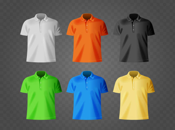 istock Realistic 3d Vector Vibrant Polo Shirts On Transparent Background Showcase Various Colors Including White, Orange, Black 2181742274