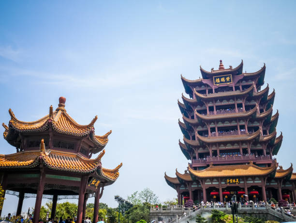 aerial panoramic view of Chongyuan Temple, Suzhou, Jiangsu province, China.