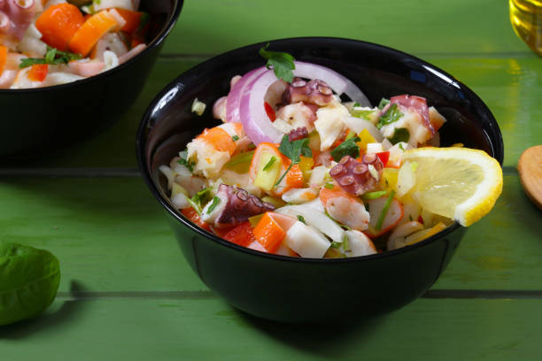 istock Peruvian seafood gourmet dish as an appetiser known as Ceviche or Seviche 2181746242