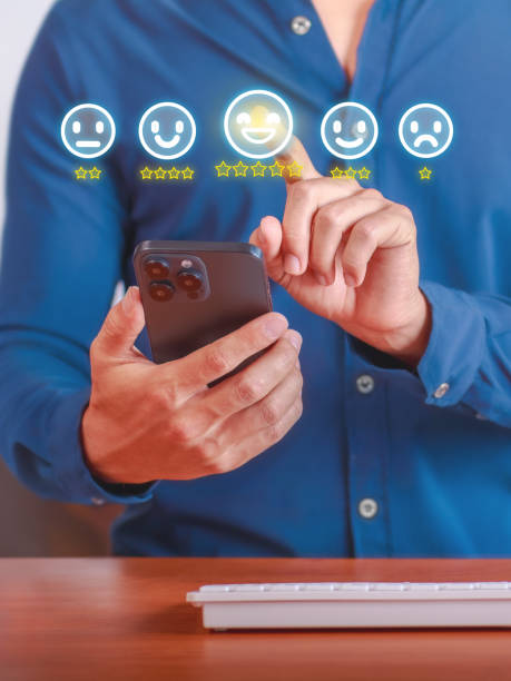 istock Customer service feedback. Satisfactory customer service rating survey. 2181748650