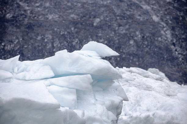 Detail of an floating in a fjord outside Ilulissat in western Greenland which is an UNESCO World Heritage Site due to the famous Ice Fjord