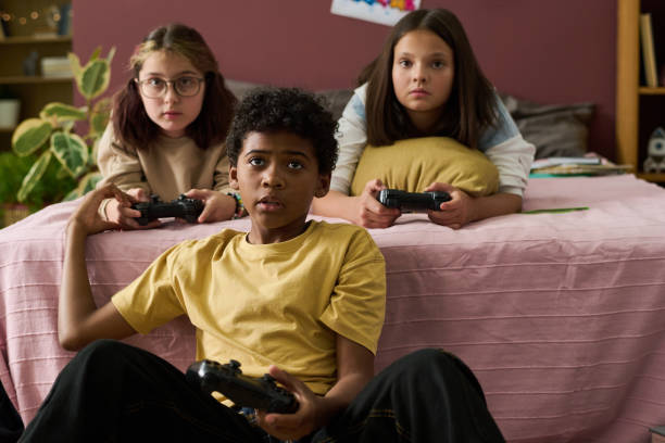 istock Playing Video Games on Comfortable Living Room Floor 2181750824