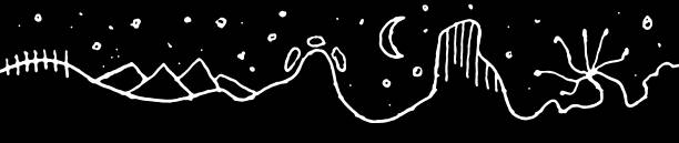 istock Wide shot cartoon style hand black and white drawn illustration 2181754879