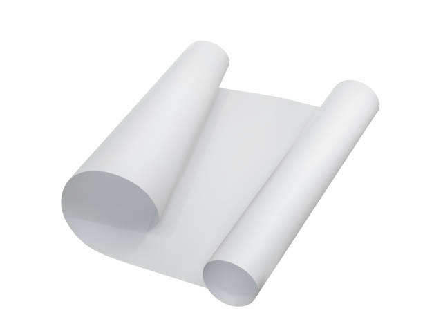 istock A sheet of white paper with rolled edges on a white background. Vector illustration 2181760618