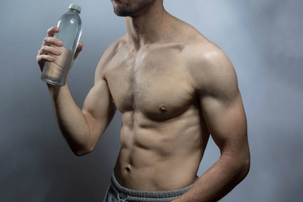 istock A young shirtless muscular man 2181762564