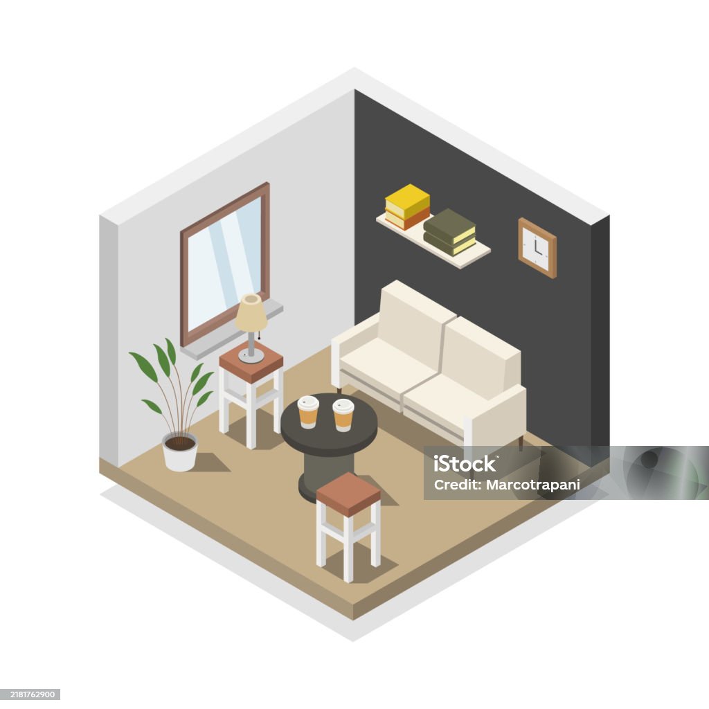 Isometric Interior Design Stock Illustration - Download Image Now ...