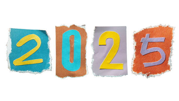istock Year number 2025 torn from magazine paper 2181767043