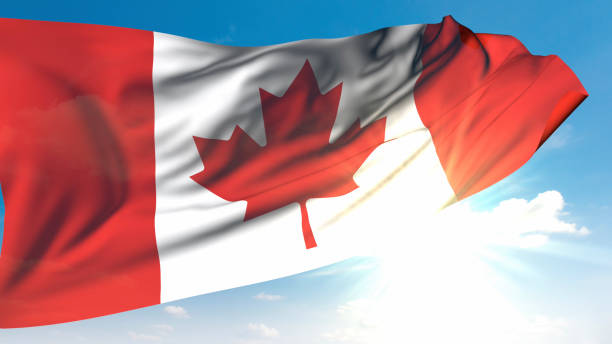 istock Canadian Flag Waving in Sunny Sky 2181769422