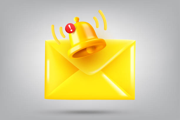istock New message concept with the bell and the letter. Vector 3d illustration 2181769784