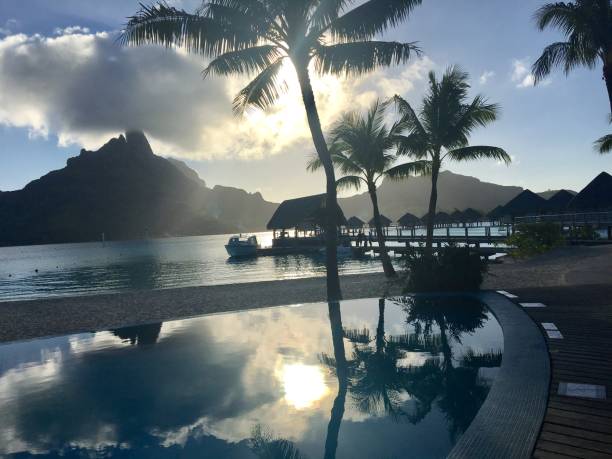 istock Sunset over Mount Otemanu Bora Bora Tahiti 2181770292