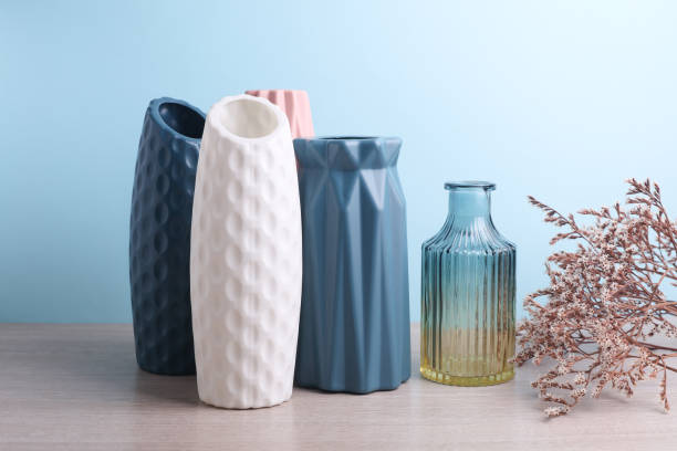 istock Minimalistic vases in Scandinavian style on the table 2181773505