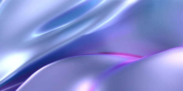 istock 3d holographic liquid wavy texture, iridescent silk fabric background or rainbow smooth metal foil. Render of hologram cloth with wavy folds, shiny gradient effect in motion. 3d vector chrome texture 2181775737