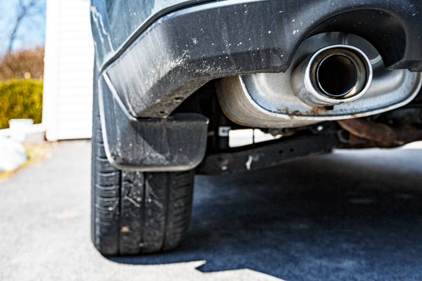 istock Internal Combustion Engine Car Exhaust Pipe Close-Up 2181776970