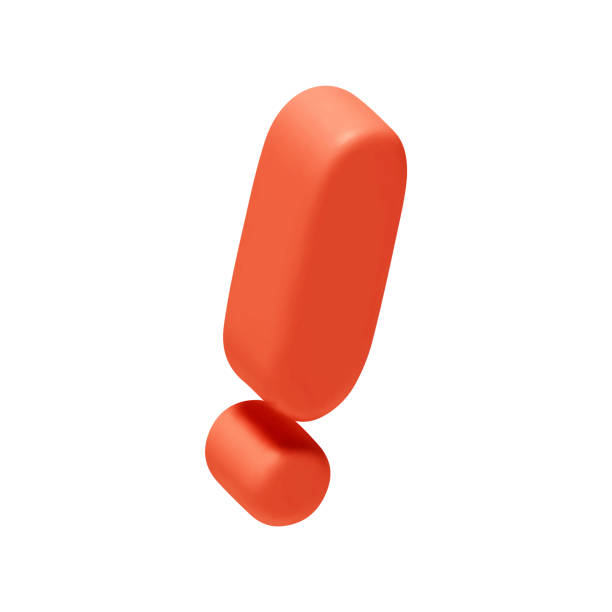 istock Voluminous Symbols Exclamation mark. Sign red soft color. Realistic 3d design in cartoon style. Isolated on white background. vector illustration 2181777206