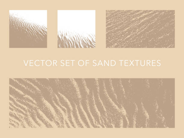 illustrations, cliparts, dessins animés et icônes de ensemble de textures de sable vectorielles - fond de texture sablonneuse pour bannières, dépliants et affiches - effet graphique naturel