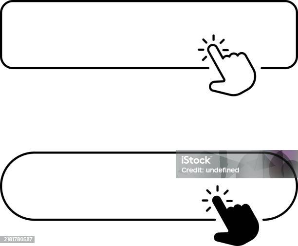 Hand Pointer Button Click Cursor Button With Hand Pointer Clicking Click Here Web Button ...