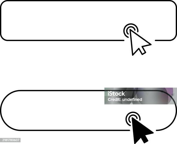 Click Cursor Button With Hand Pointer Clicking Click Here Web Button ...