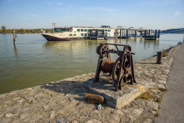 Zemun quay waterfront on Danube river in Serbian capital Belgrade on 27 October 2024