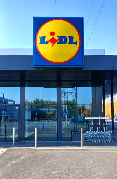 Poznan, Poland - 27 October 2024: LIDL supermarket logo sign.