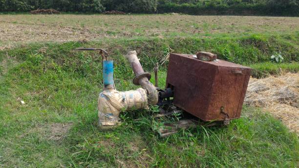 Due to extremely draughr the farmers are using deep underground water from pump.